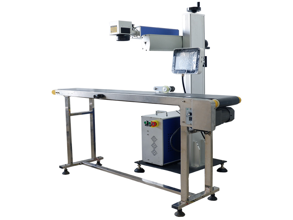 Online Flying Industrial Fiber Laser Marking Machine for Metal Jewelry Online Flying Industrial Fiber Laser Marking Machine for Metal Jewelry