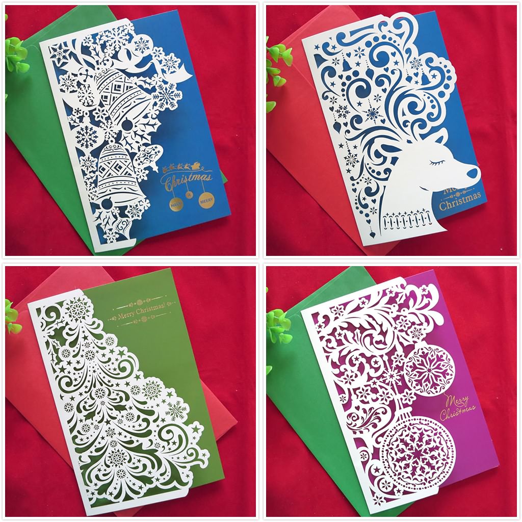 CO2 Laser Cutting Cardstock Paper for 3D Christmas Cards