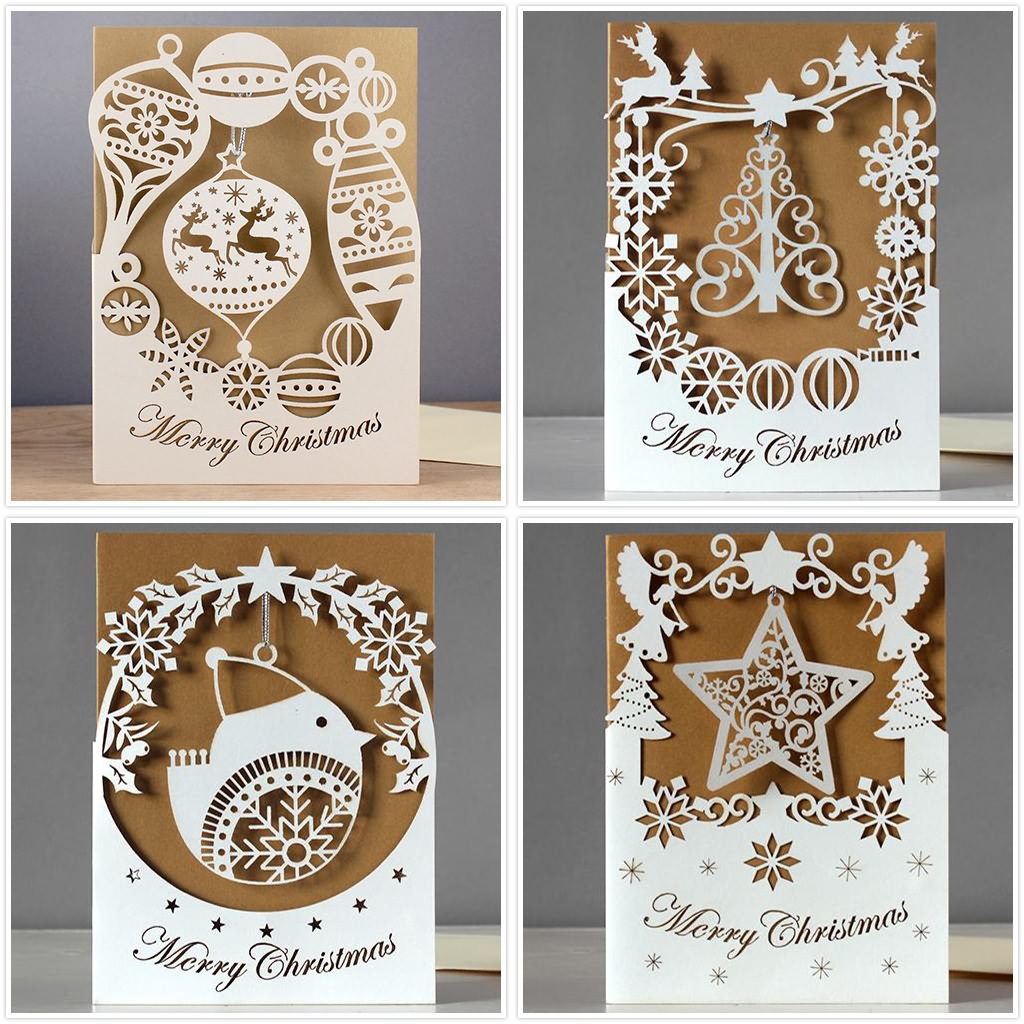 Laser Cutting 3D Christmas Paper Cards