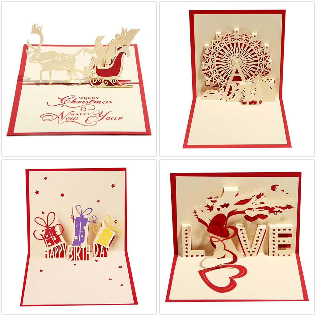 Laser Cutting 3D Holiday Cards with Cardstock Paper