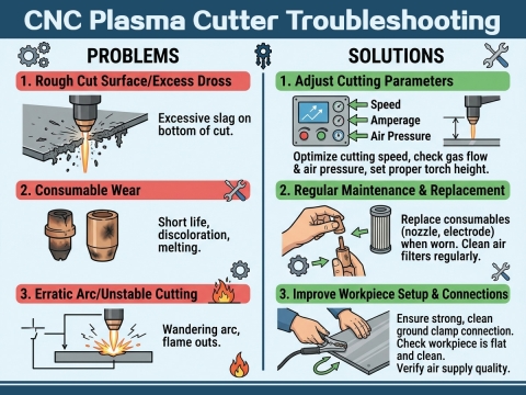 13 problemas y soluciones más comunes de las cortadoras de plasma CNC