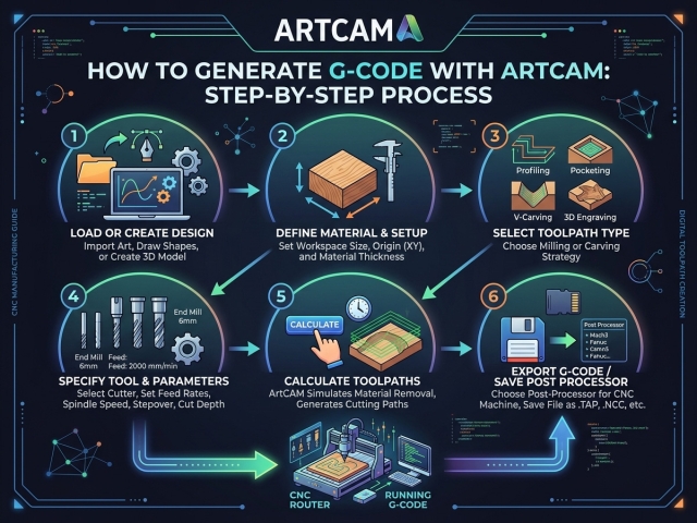 如何使用 ArtCAM 為數控機床生成 G 代碼文件？