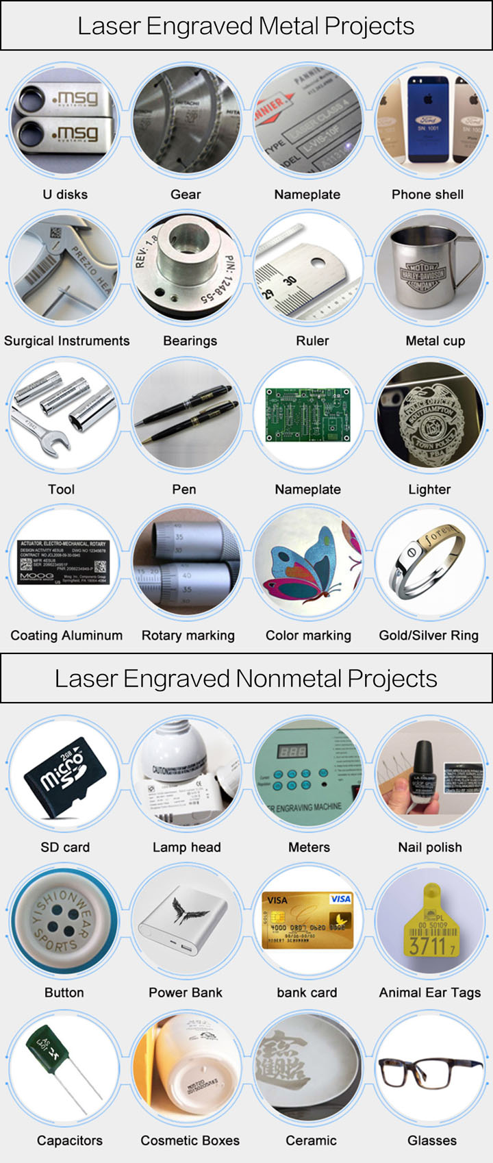 Portable fiber laser marking machine samples