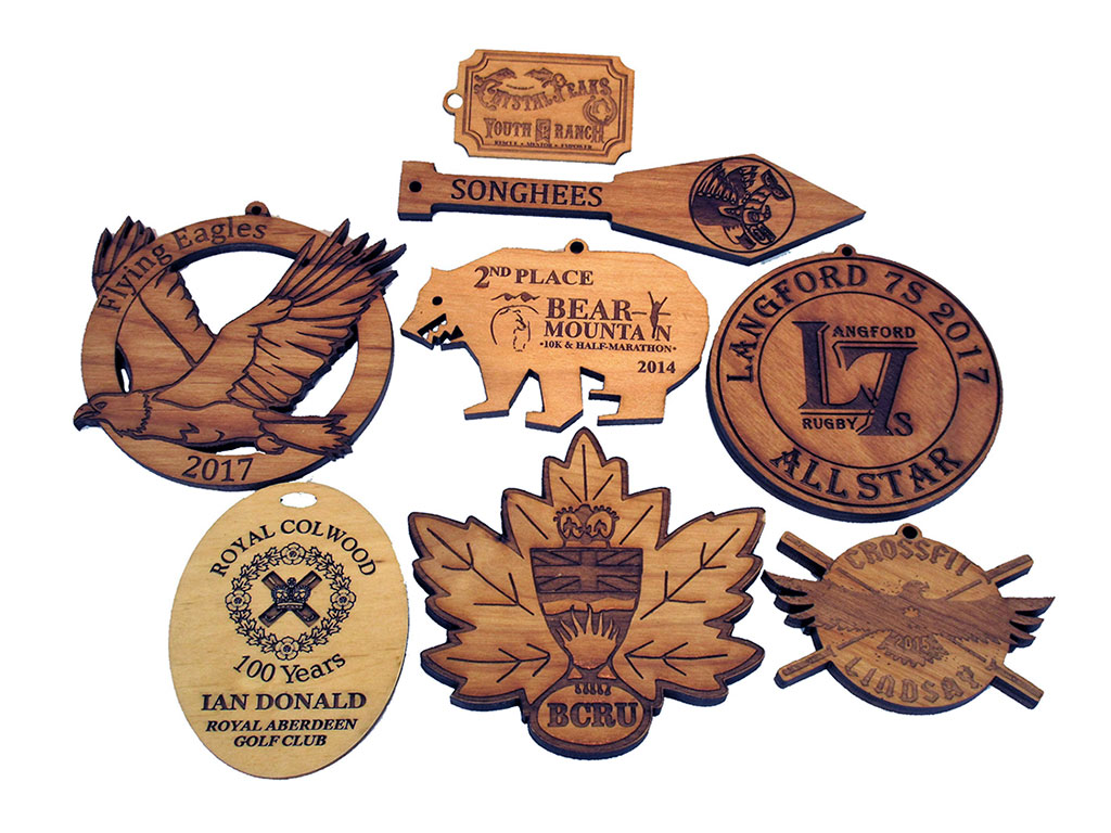 Woodcrafts Laser Engraving and Cutting Samples by CO2 Laser Cutter