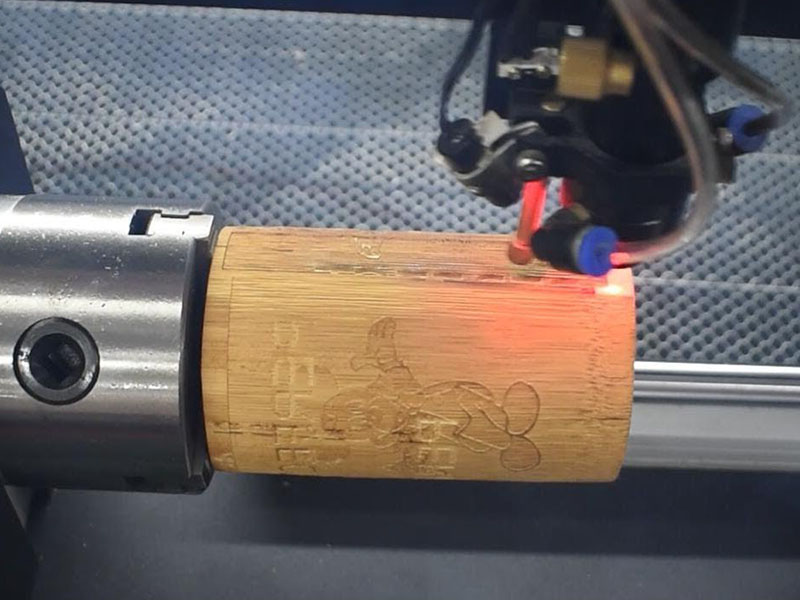 Laser Engraving Machine with Rotary Engraved Samples