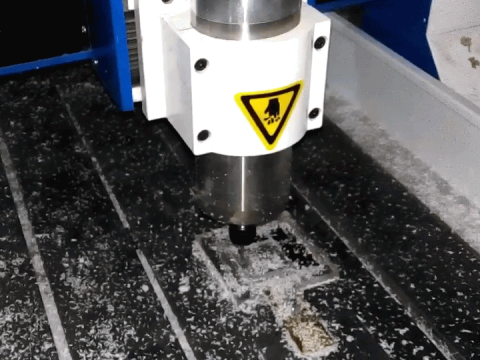 Mini CNC Router Working on Acrylic for Advertisement