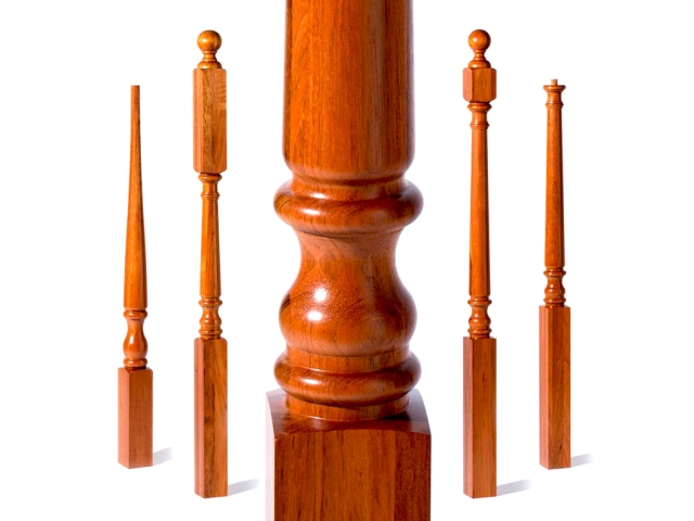 Wooden columns sample 01 making by CNC wood turning lathe machine