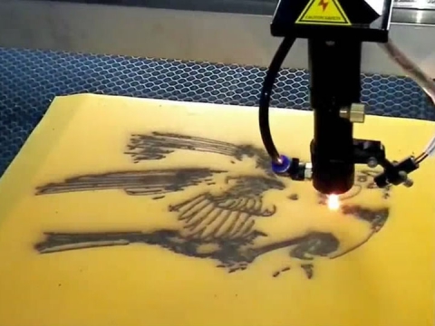 CO2 Laser Engraving Sandblasted Marble