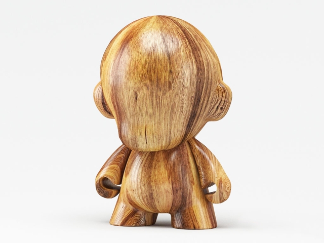 3D Carving Wooden Human Sculpture