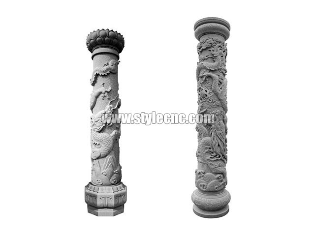 Multi head 3D CNC stone carving machine for marble columns Multi head 3D CNC stone carving machine for marble columns