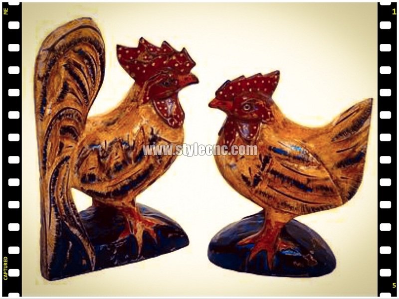 3D Wood Rooster Craf