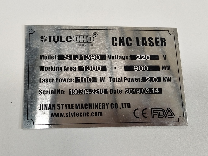 Control panel for STJ1390 CO2 laser wood cutting machine
