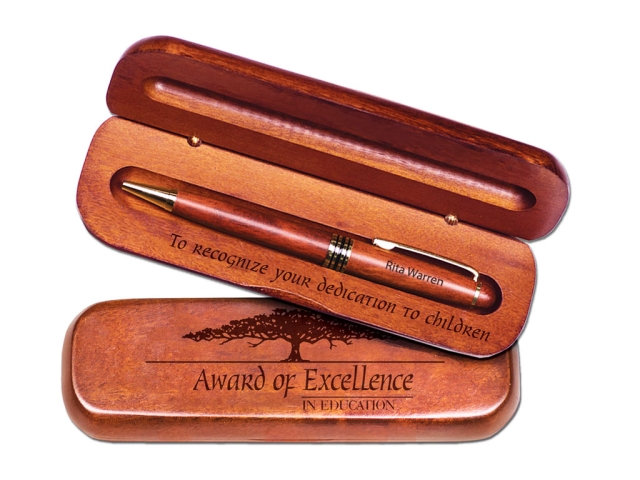 Laser engraving wood pen set