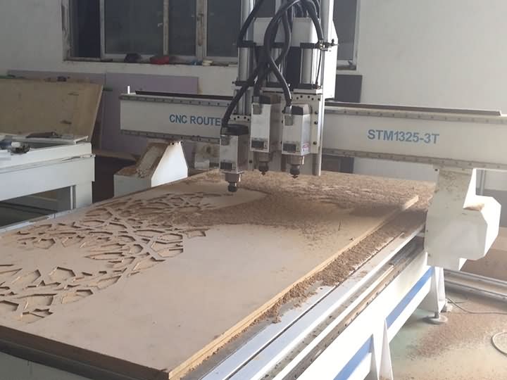 Three Spindle CNC Router Machine Carving & Cutting Wood