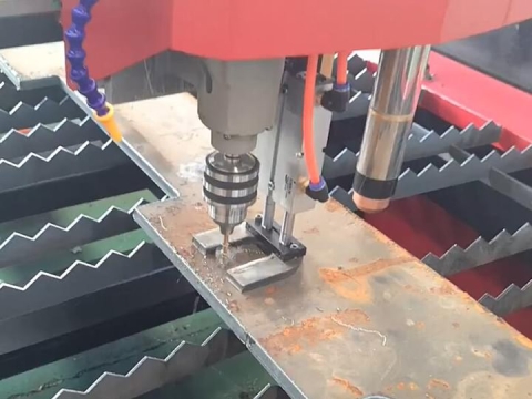 CNC Plasma Cutting Table with Drilling Head Combined