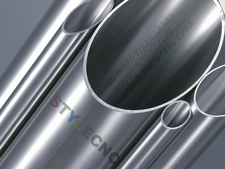 3D MOPA Fiber Laser Engraving Color on Stainless Steel Tube