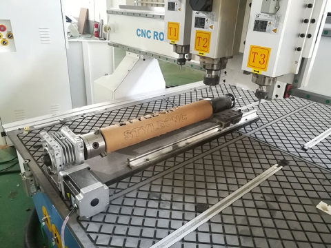 Pneumatic ATC CNC Router with Lathe Attachment