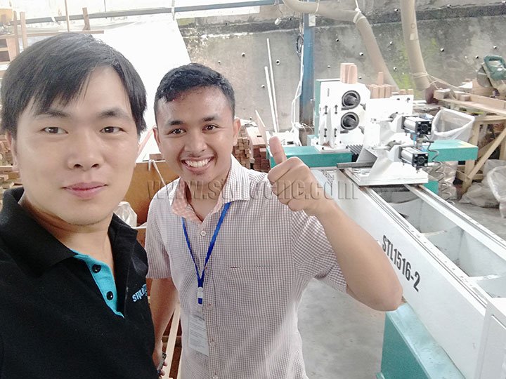 double axis CNC wood lathe