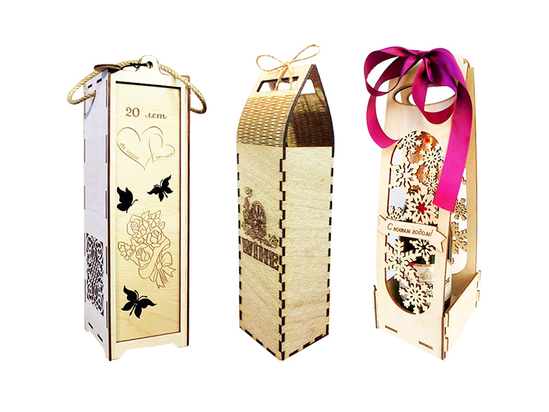 CO2 Laser Engraving and Cutting Wood Wine Box Projects