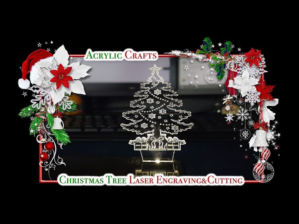 Laser Engraving Cutting 3D Acrylic Christmas Tree