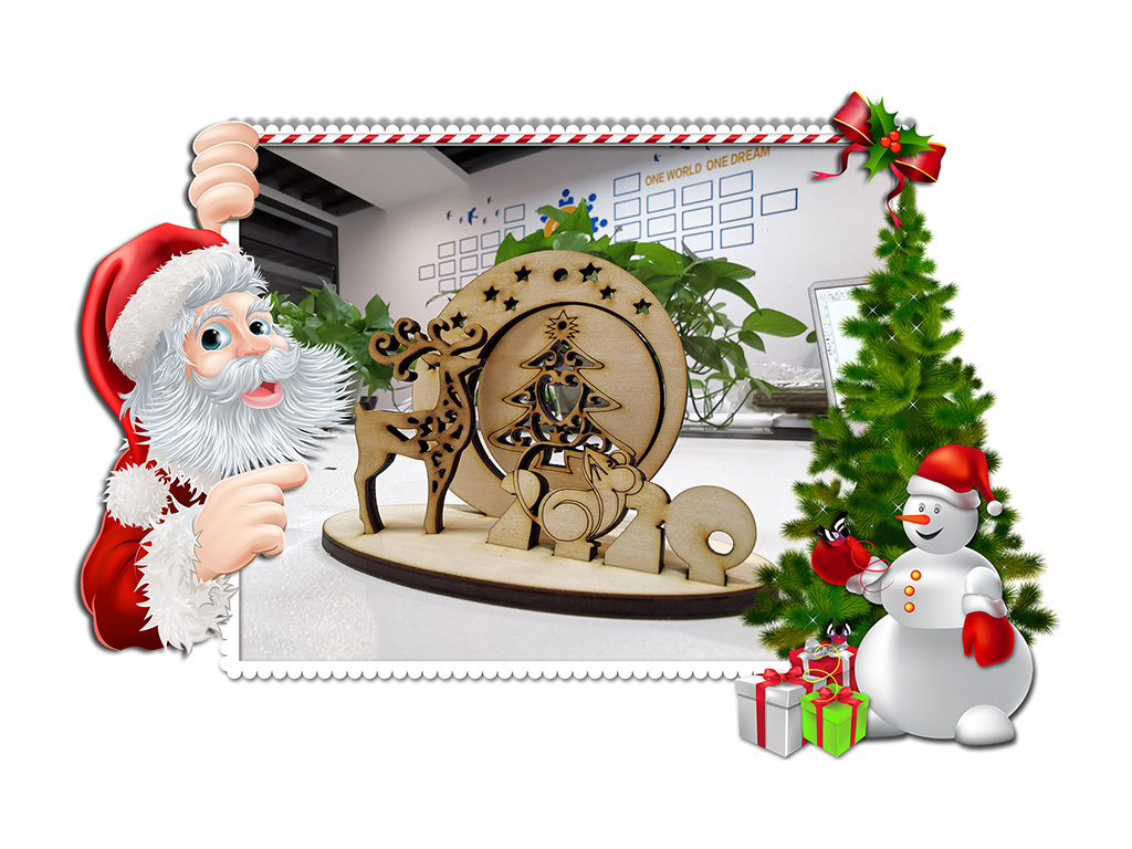Laser Cutting 3D Wood Christmas Ornaments