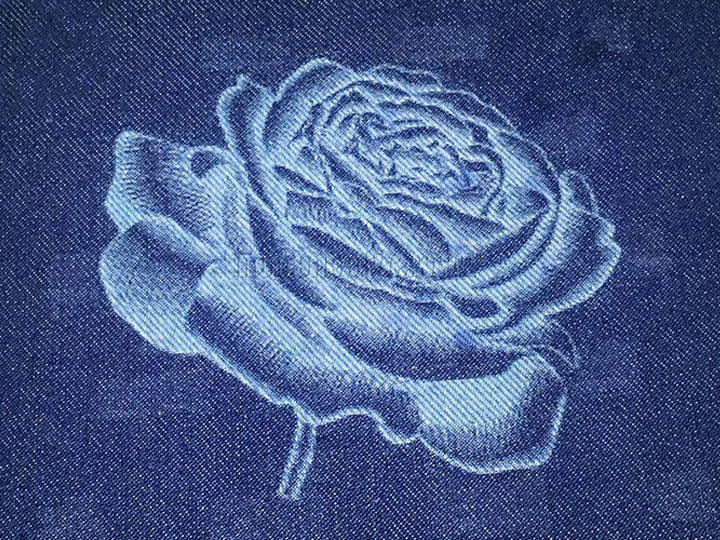Laser Engraving Pattern on Denim Jeans