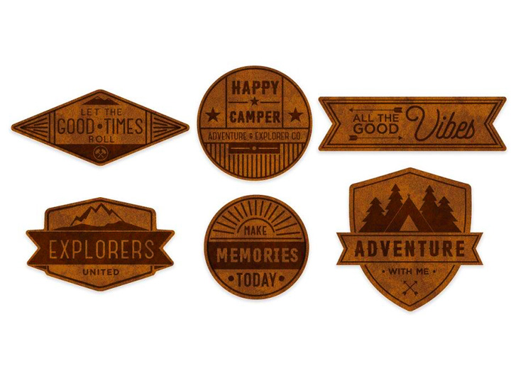 Laser Cut Realistic Leather Badges Labels