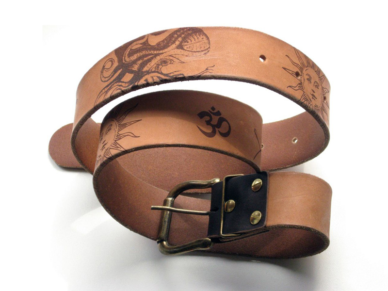 CO2 Laser Engraved Genuine Leather Belt