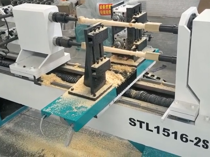 Dual Axis CNC Wood Lathe with Dual Spindles for Woodworking
