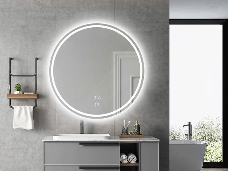 Fiber Laser Etched Mirror Cabinet with Light Strip Fiber Laser Etched Mirror Cabinet with Light Strip