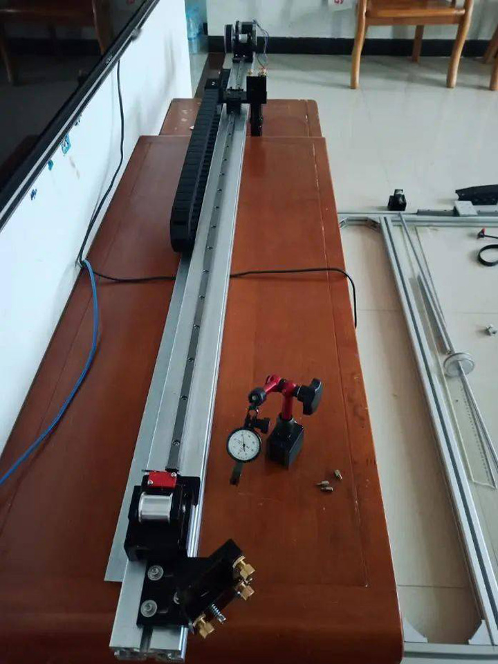 Install X-Axis Laser Head, Linear Guide, Tank Drag Chain And Stepper Motor Install X-Axis Laser Head, Linear Guide, Tank Drag Chain And Stepper Motor