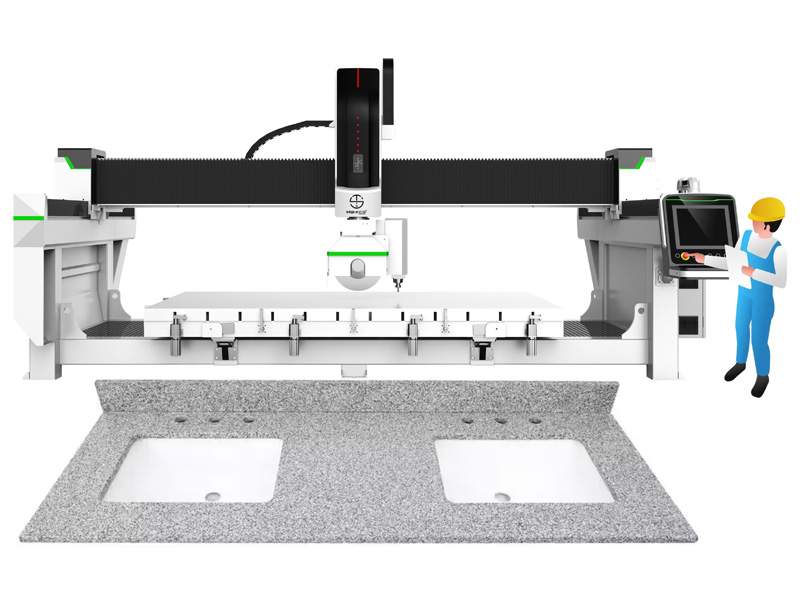 Automatic Bridge Saw for Stone Bathroom & Kitchen Sink Cuts Automatic Bridge Saw for Stone Bathroom & Kitchen Sink Cuts