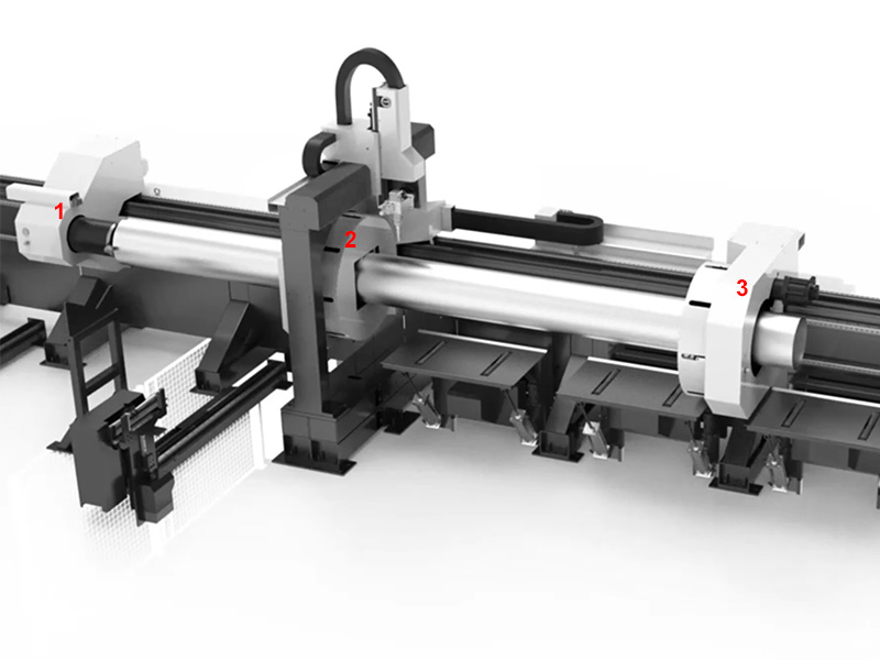 Intelligent three chucks zero tailing cutting Intelligent three chucks zero tailing cutting