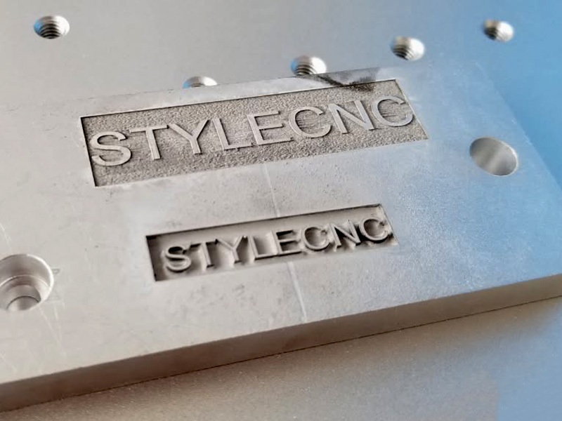 Laser deep engraved aluminum sign & logo