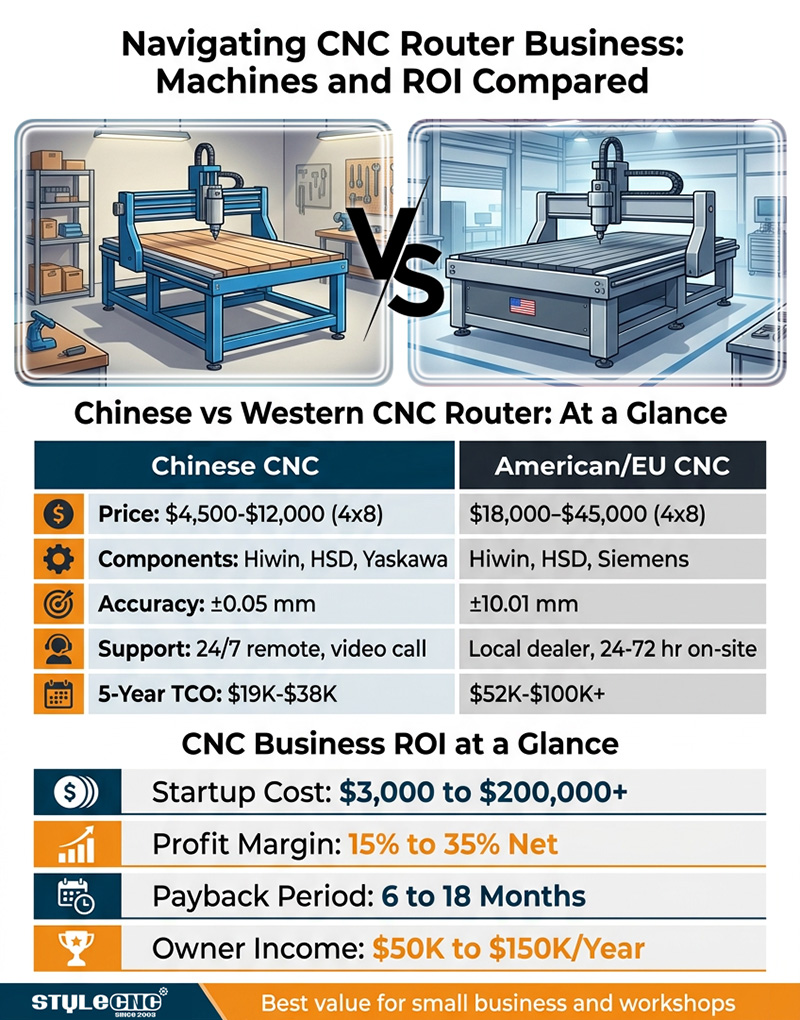 Chinese CNC Router vs. American/European CNC Router