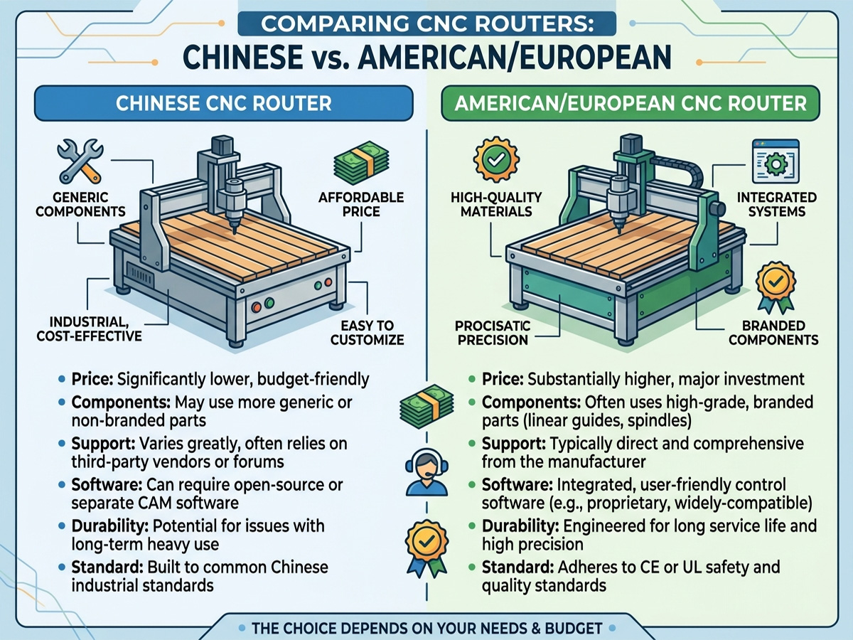 Chinese CNC Routers vs. American/European CNC Routers
