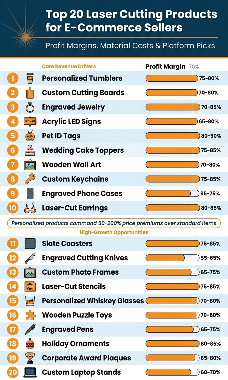 Top 20 Laser Cutting Products for E-Commerce Sellers