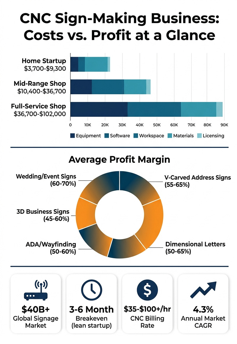 CNC Sign-Making Business: Cost vs. Profit at a Glance