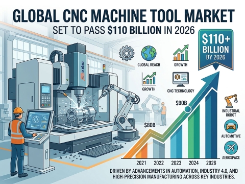 Globale CNC-masjiengereedskapmark gereed om $110+ miljard in 2026