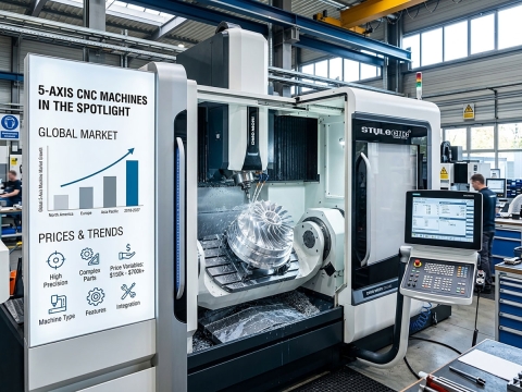 Mesin CNC 5-Axis Dadi Pusat Panggung: Pasar & Rega Global