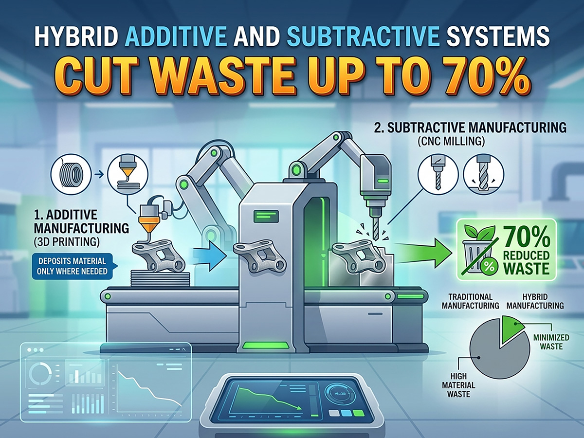 Hybrid Additive and Subtractive Systems: Cut Waste Up to 70%