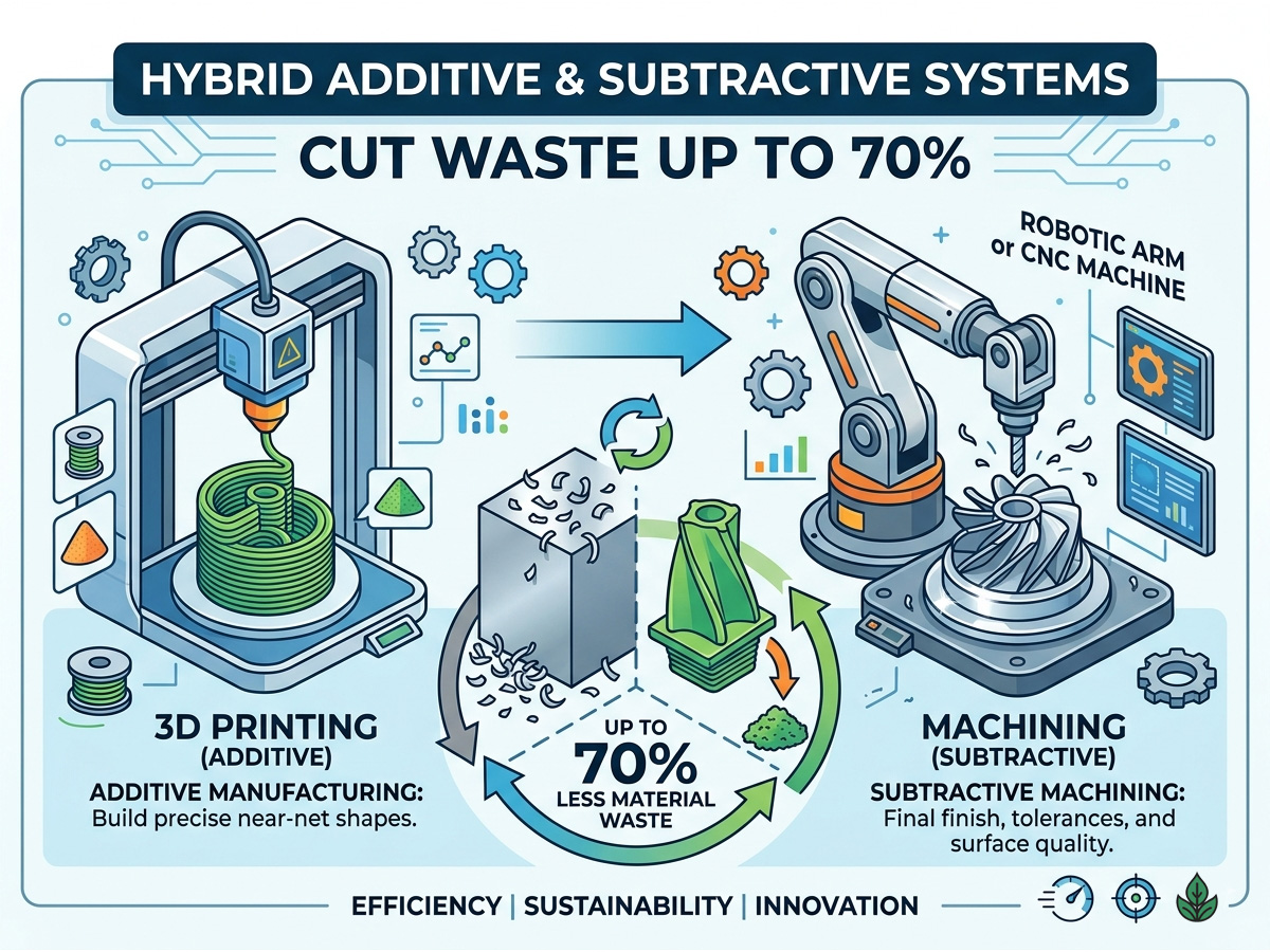 Hybrid Additive and Subtractive Systems: Cut Waste Up to 70%