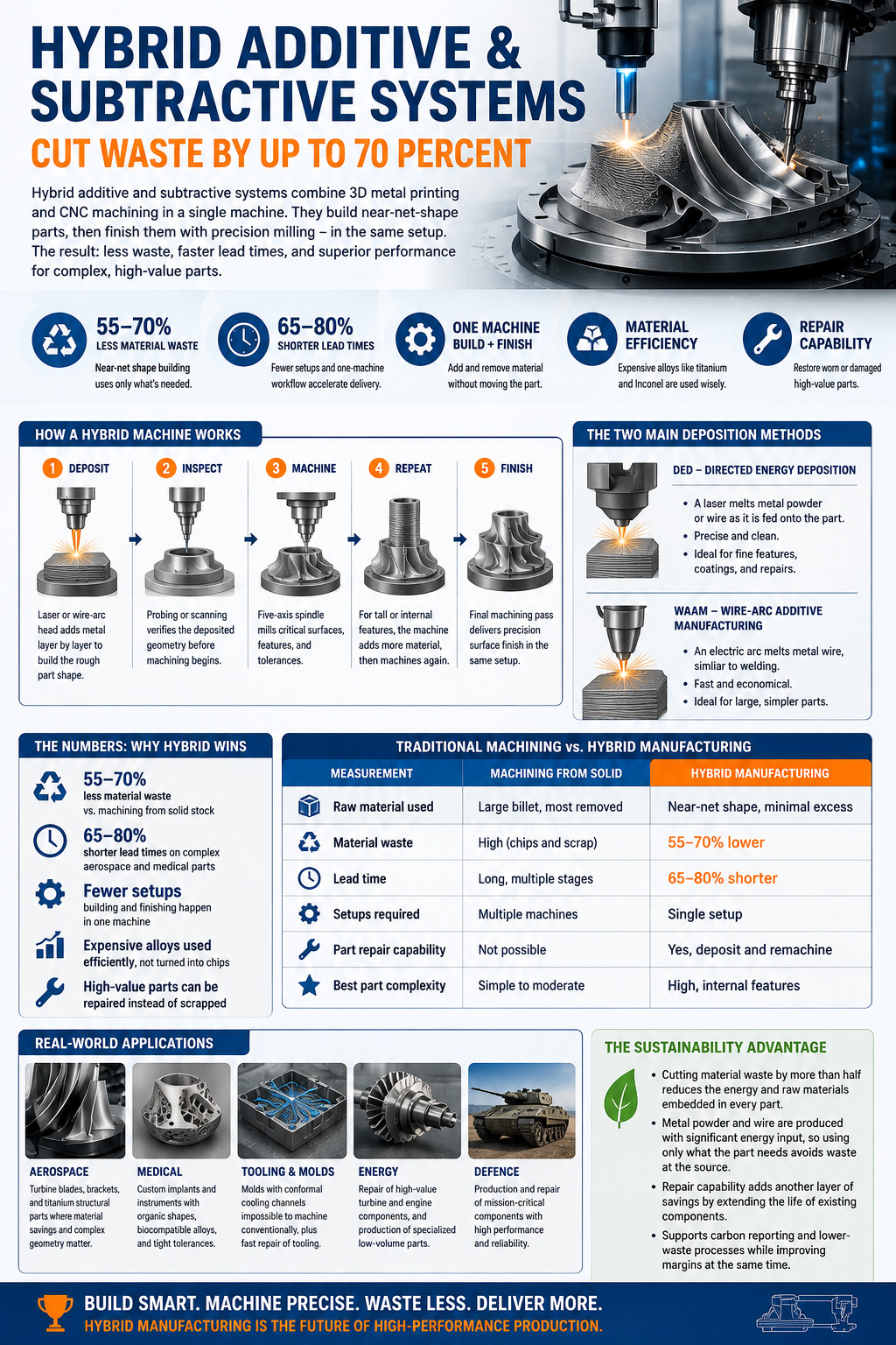 Hybrid Additive and Subtractive Systems Cut Waste by Up to 70 Percent