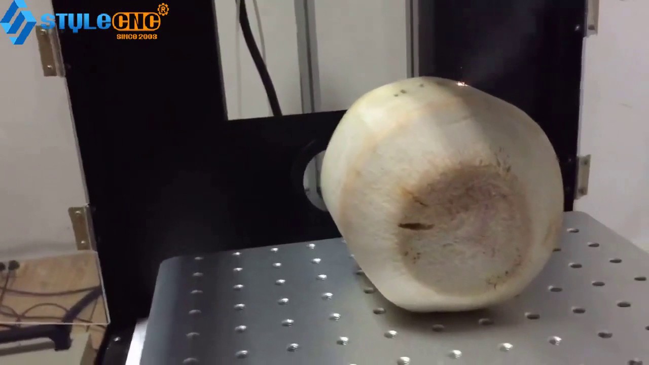 CO2 Laser Marking Machine DIY Custom Logo on Fresh Coconut CO2 Laser Marking Machine DIY Custom Logo on Fresh Coconut