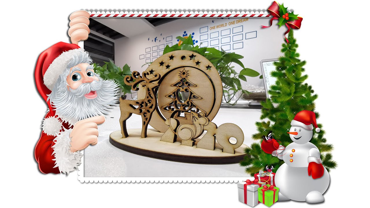Laser Cutting 3D Wood Christmas Ornaments Laser Cutting 3D Wood Christmas Ornaments