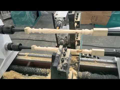 Dual Axis CNC Wood Lathe with Dual Spindles for Woodworking