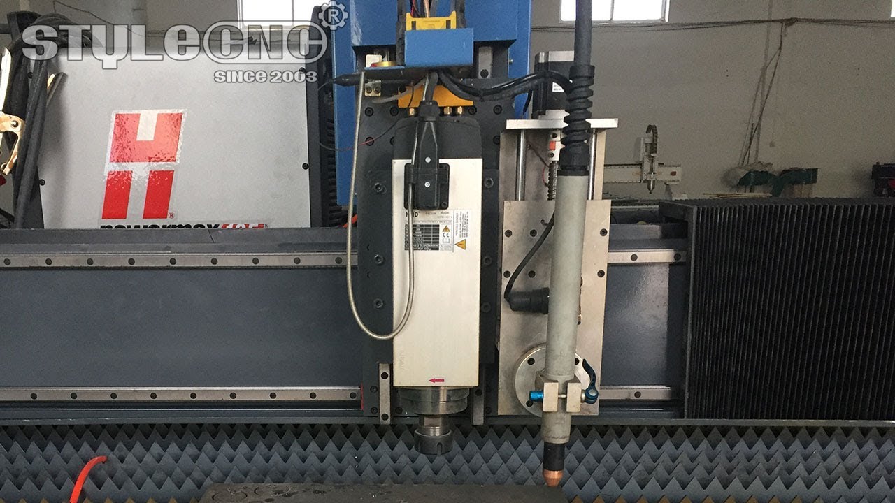 CNC Plasma Table Combined with CNC Router Spindle CNC Plasma Table Combined with CNC Router Spindle