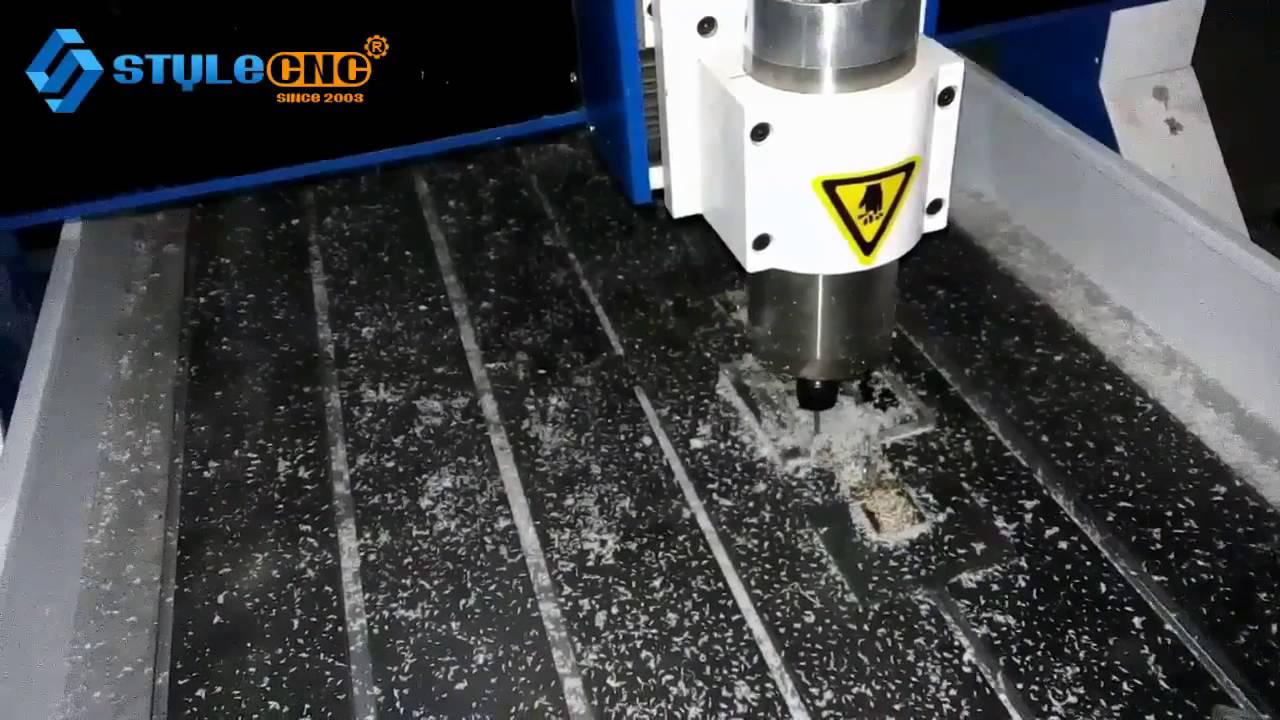 Mini CNC Router Working on Acrylic for Advertisement Mini CNC Router Working on Acrylic for Advertisement
