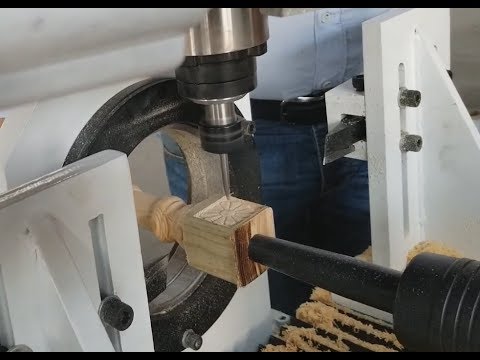 STLTorno CNC para madeira 2530 com fuso de 4 eixos